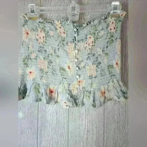 American Eagle floral  tube crop top. Size Medium